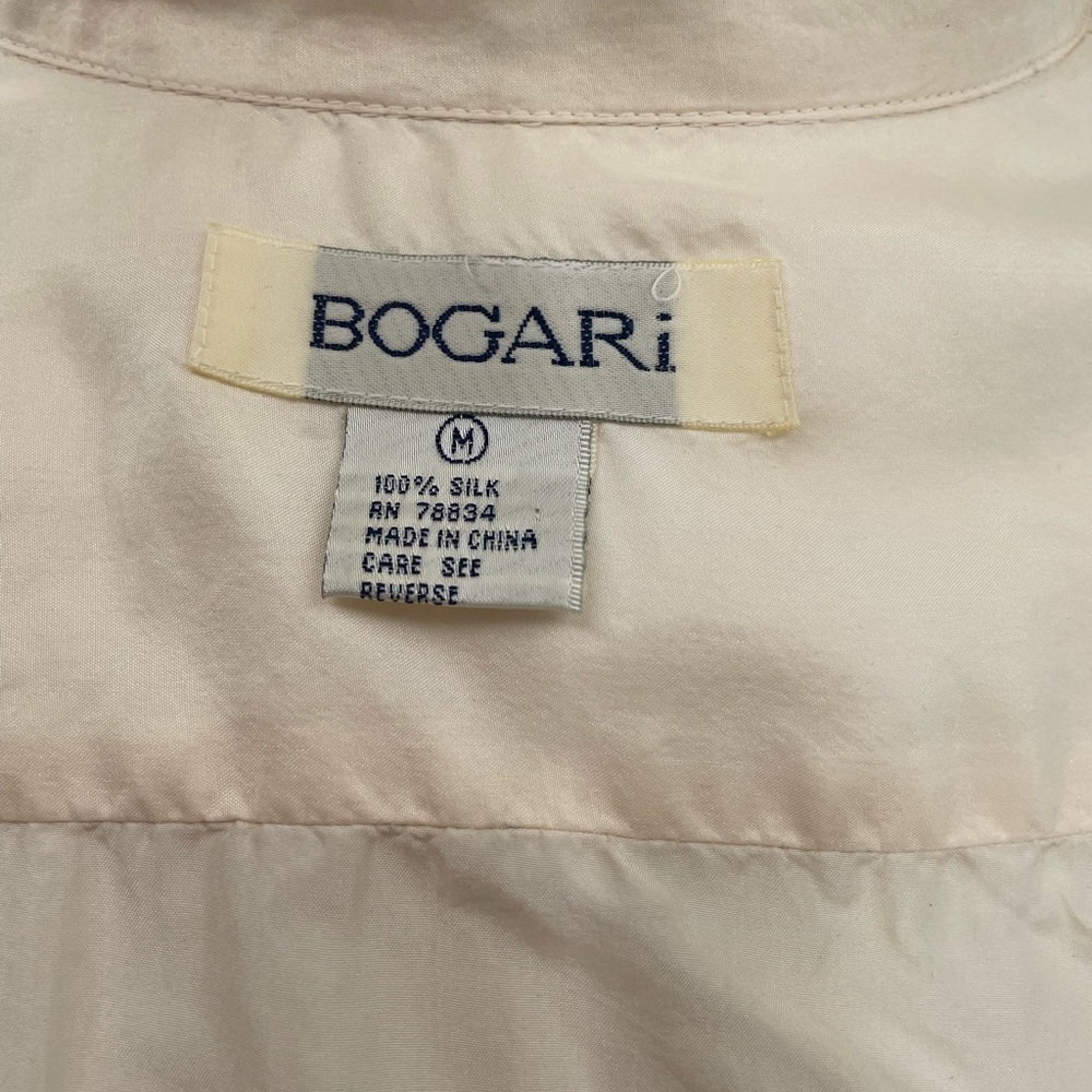 Vintage Bogari Cream Silk Button-Up Shirt Size M - Picture 4 of 5